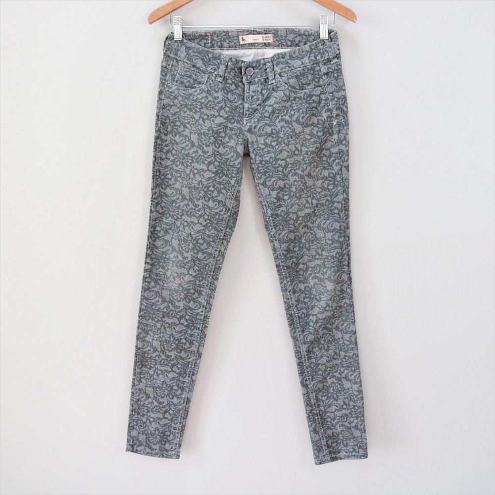 Cuidado Con El Perro Gray Paisley Skinny Jeans Women’s Size 7 Juniors